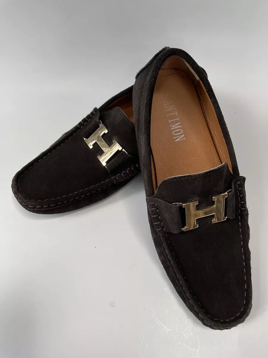 santimon Dark Brown Faux Suede Boys loafer Moccasins Size 7 US eBay