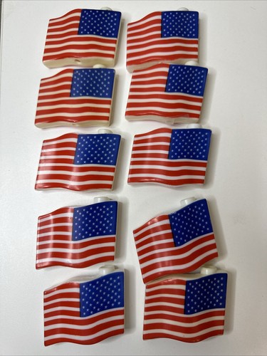 Vintage American Flag 10ct Blow Mold Covers Patriotic Camper Patio - Picture 7 of 19