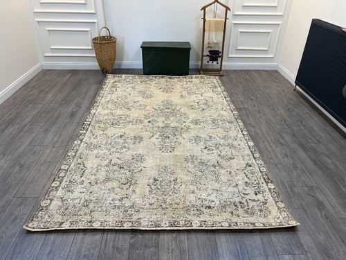 Beige Turkish Rug, Handmade Wool Rug, Oriental Rug, Bohemian Rug, 6.4x10.2 ft - Picture 2 of 10