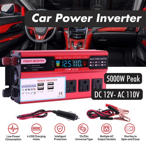 LCD 16000W Car Power Inverter DC 12V To 110V AC Pure Sine Wave Solar Converter - Picture 58 of 63