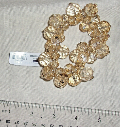 New York & Co. Champagnerfarbenes facettiertes Perlen Cluster Stretch Armband - neu - Bild 3 von 3