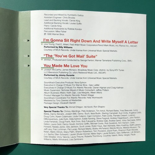 George Fenton YOU'VE GOT MAIL Pop Rock Film Soundtrack CD Tom Hanks Meg Ryan USA - Picture 9 of 11