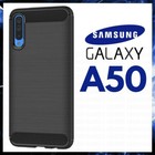 CUSTODIA PER SAMSUNG GALAXY A50 COVER NERA MORBIDA IN CARBONIO TPU ULTRA SLIM