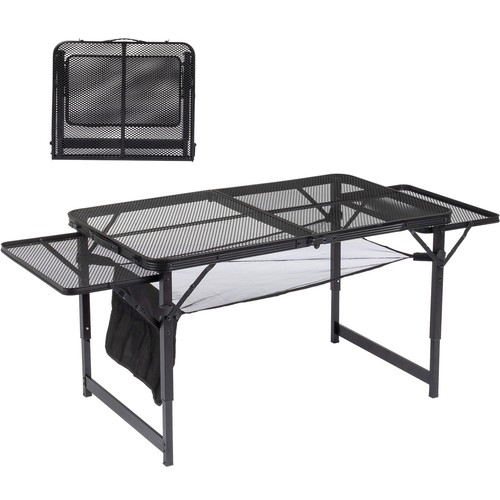 4.7 ft Portable Folding Grill Table, Picnic Table Adjustable Height & Mesh Bag - Picture 2 of 4