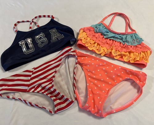 2 Medium 7/8 Swimwear Girls Cat & Jack Beach Bikiny Swimsuit Pool Summer Pool US - Picture 8 of 8