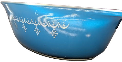 Vintage Pyrex #045 Blue Snowflake Garland Casserole Dish 2.5 Qt With Lid - Picture 8 of 17