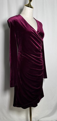 Alex Marie Kleid Etuikleid 22W figurbetont Langarm Samt rot Mahagoni neu mit Etikett 188 $ - Bild 6 von 11