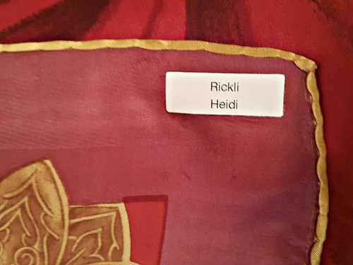 BUFANDA VINTAGE AUTÉNTICA BARROCA OP ART PÚRPURA ROJO SEDA 26" CUADRADA - Imagen 3 de 3