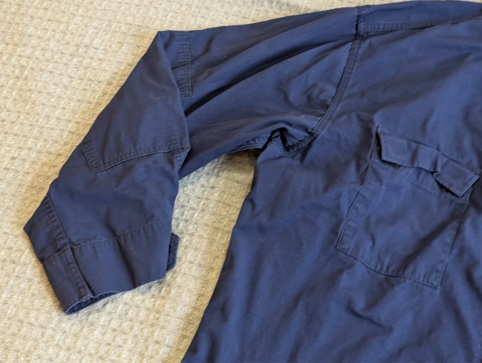 american-apparel long canvas us coast guard button up shirt