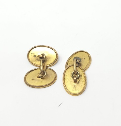 Vintage Men's Gold tone Cufflinks with art nouveau engraving - Picture 3 of 5