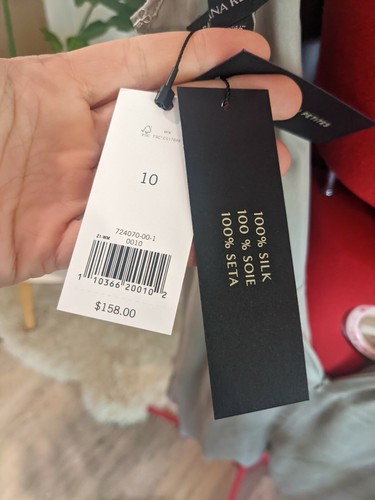 Banana Republic prendisole con spalline spaghetti seta beige marrone marrone taglia 10 - Foto 5 di 5
