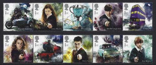 GREAT BRITAIN 2018 HARRY POTTER SET OF 10 IN 2 STRIPS FINE USED - Photo 1 sur 1