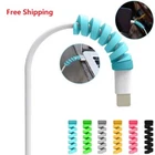 8pcs Universal Silicone Spiral USB Cable Cord Protector Saver for iPhone Android