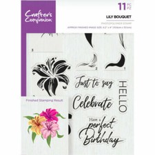 Crafters Companion Clear Floral Layering Photopolymer Stamps Lily Bouquet NEW