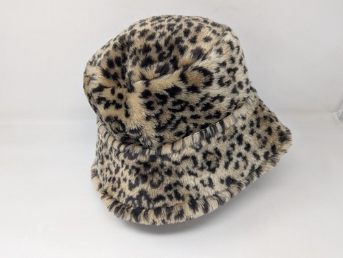 Sombrero cubo Everitt de colección piel sintética guepardo estampado de leopardo felpa hecho en EE. UU. Y2K - Imagen 2 de 9