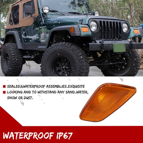 Side Marker Signal Blinker Corner Parking Light Pair Set for 97-06 Jeep Wrangler - Picture 4 of 8