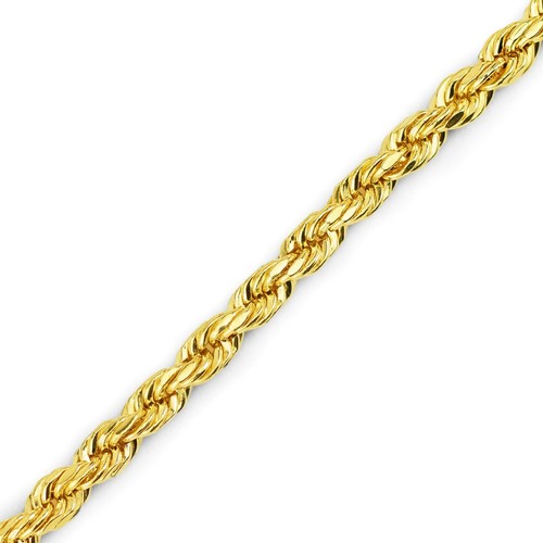 14k Gold Necklace Hollow Diamond Cut Rope Chain 1.8mm/2.5mm/3mm/4mm/5mm/6mm/7mm - Picture 7 of 22
