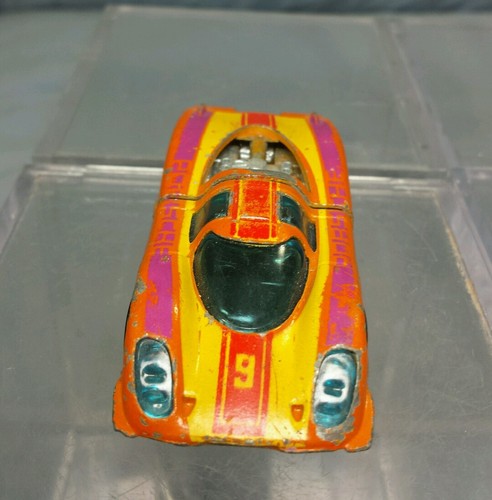 Vintage Mattel Hot Wheels: Redline 1969 Porsche 917 Orange w Yellow Hong Kong - Picture 8 of 11