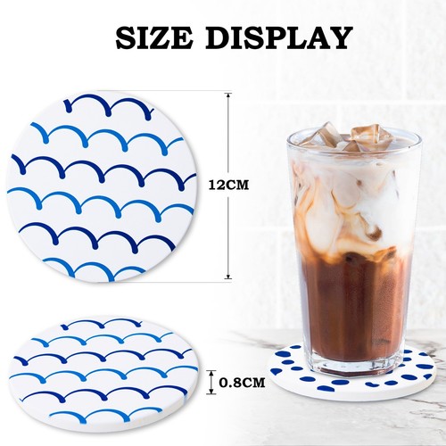 Untersetzer 6er Set, Saugfähige Keramik Getränk Untersetzer mit Halter - Bild 22 von 29