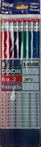 Dixon 4 packs of 8 No 2 Pencils = 32 Pencils! 100% Real Wood Multi colored - Picture 3 of 7