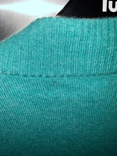 M&S 100% Cashmere Cardigan 3/4 sleeves size 12 dark aqua (read description) - Picture 8 of 13