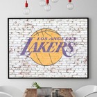 LOS ANGELES LAKERS Official NBA Team Logo Bricks Basketball Home Poster Canvas