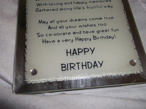 Glass Happy Birthday Plaque - Picture 4 of 8