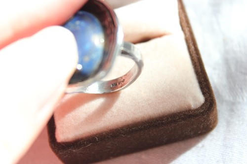 Perli Ring mit LapIslazuli 835er Silber Pe signiert - Picture 6 of 8