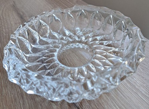 Kristallglas Aschenbecher, Vintage 80er, rund, ∅ 13.5 cm, h 4 cm - Bild 6 von 6