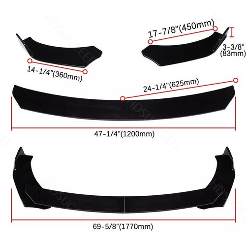 Fit Mercedes-Benz C Front Rear Bumper Lip Spoiler Splitter Body Kit Side Skirt - Picture 7 of 17