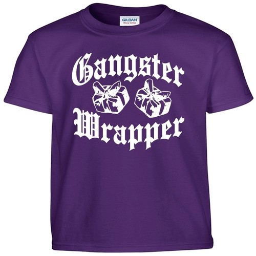 Funny Christmas Gangster Wrapper T Shirt Gangsta Hip Hop Thug Life Shirt - Picture 7 of 16