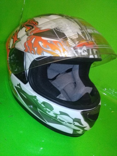 AFX FX-90 DOT helmet with shield size medium 57-58 Dragon & Skull Bone Design - Foto 8 di 8
