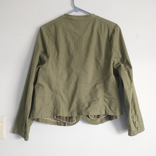 Chaqueta Blazer ModCloth Mujer Botones Verdes Algodón Ligero 1X Plus/L*LEER - Imagen 4 de 7