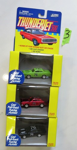Johnny Lightning ThunderJet 500 Fairlane Set (3) CHROME RED,Black, Orange # 76 - Picture 3 of 6