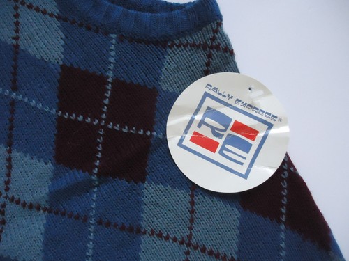 vintage NOS mens SWEATER VEST L argyle y-front geek chic - Picture 4 of 7