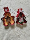 Holiday Time Cookie Cutter 2 sets of 2 gingerbread men, star, and tree