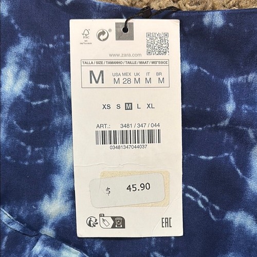 Zara Blue and White Wrap Mini Skirt - Picture 4 of 6