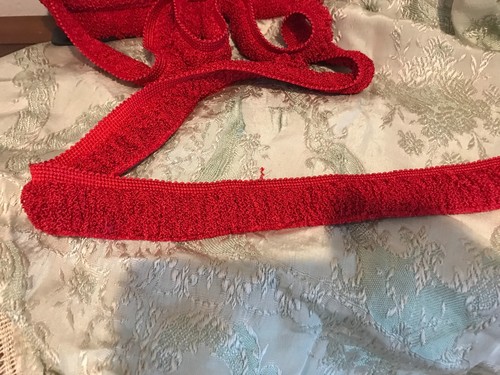 Vintage Trading Spaces Borte 1,5" breit rot 100 % Viskose 2 Yards New Old Stock - Bild 6 von 7