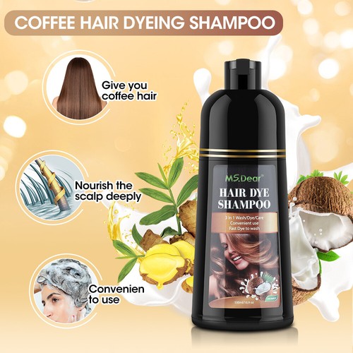 Mokeru Instant Hair Color Dye Shampoo Natural Coconut Argan Oil Permanent 500ml - Picture 27 of 43