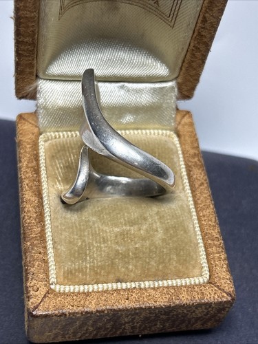 Georg Jensen Henning Koppel 219 Sterling Silver Modernist Bypass Ring- READ - Picture 10 of 17