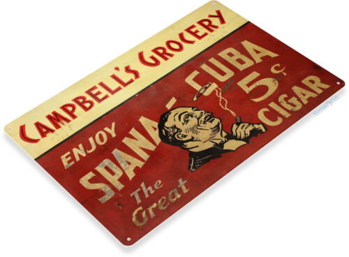 LETRERO DE ESTAÑO Spana Cuba Cigarro Metal Letrero Cigarro Barra Humo Tienda Decoración B527 - Imagen 2 de 3