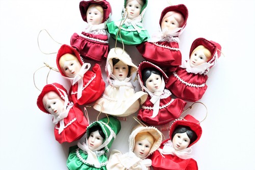 Russ Porcelain Victorian Ornaments (Lot 11) Lady Doll Heads Bust Cottagecore VTG - Picture 10 of 12