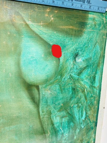 60er Jahre Original Ölgemälde auf Leinwand Akt Frau Gothic signiert Ealey - Bild 2 von 9