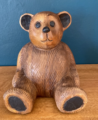 Ours en peluche en bois sculpté à la main en bois d'acacia