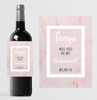 Personalisiertes Weinflaschenetikett Will you be my Bridesmaid/individueller Gastgeschenk zur Hochzeit