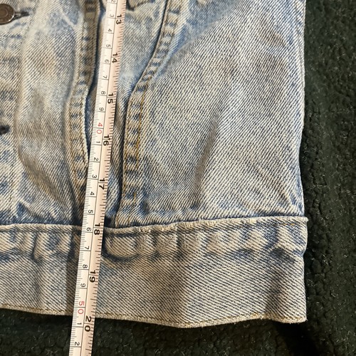 VTG Levis 70706 Blue Cotton Denim Button Down Jean Trucker Jacket Youth Boys 16 - Picture 9 of 10