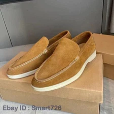 Men's Summer Casual Loafers Faux Suede Slip-On Flat Driving Shoes Plus Size