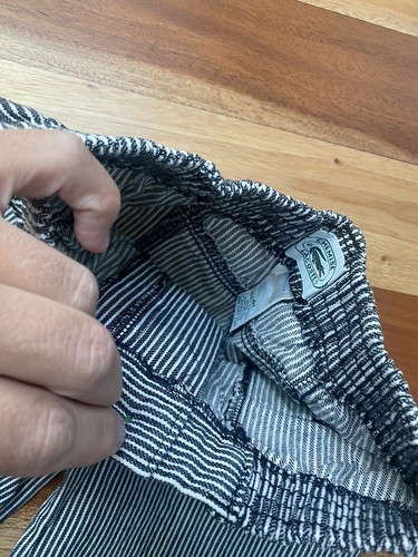 PANTALONI FERROVIA VINTAGE LACOSTE RAGAZZI A RIGHE CON POLSINI VERDI BIANCHI TAGLIA 4T BAMBINO - Foto 5 di 11