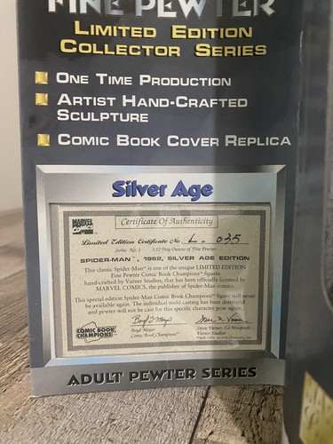 NIB Marvel Comics Amazing Fantasy Pewter Limited Edition Spiderman Collectible - Picture 6 of 7