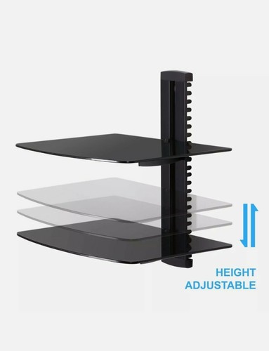 Fitueyes 2 Ebenen AV Regal Wandhalterung Regal Schwarz Halterung Ständer für AV Empfang... - Bild 3 von 6